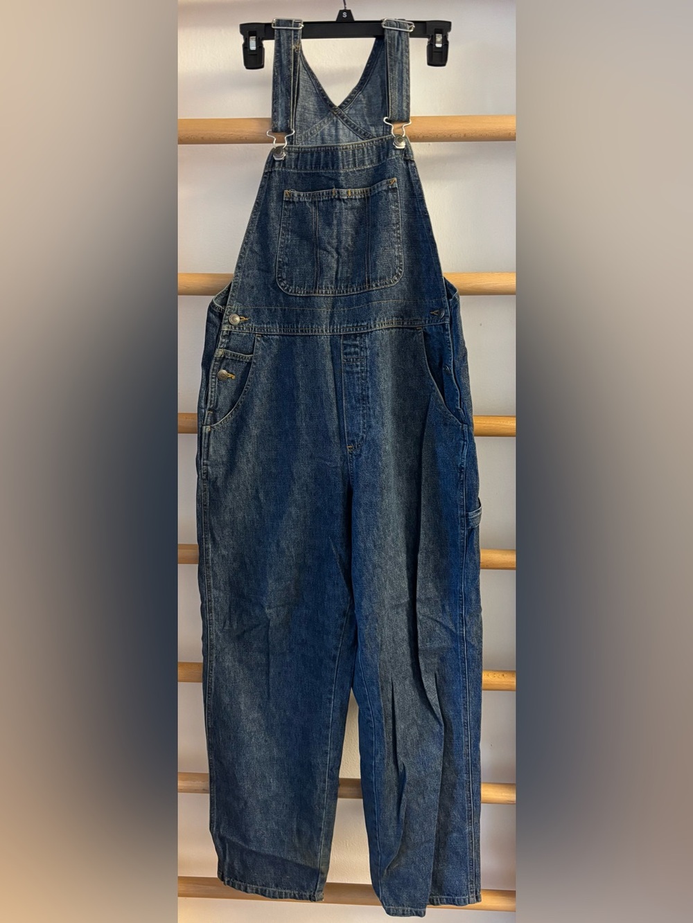 Classic Women's Denim Overalls in Dark Blue